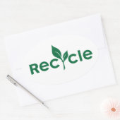 Recycle Ovaler Aufkleber (Umschlag)