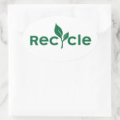 Recycle Ovaler Aufkleber (Tasche)