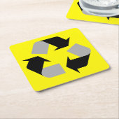 Recycle Rechteckiger Pappuntersetzer (angewinkelt)