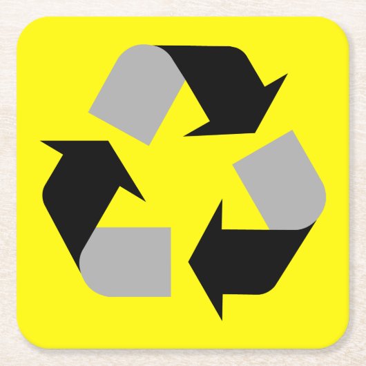 Recycle Rechteckiger Pappuntersetzer (Vorderseite)