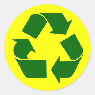 recycle runder aufkleber