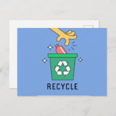 Recycle // Sensibilisierung für den Klimawandel Postkarte (Vorne/Hinten)
