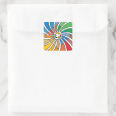 Recycle-Signatur-Kunst Quadratischer Aufkleber (Tasche)