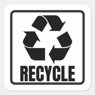 recycle Symbol schwarz Quadratischer Aufkleber
