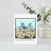 Recycle und Kompostierung: Cartoon Postkarte (Stehend Vorderseite)