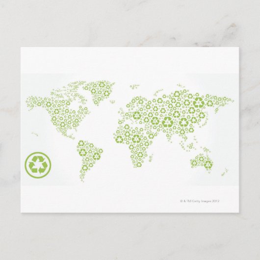 Recycle von Symbolen zur Erstellung des Planeten Postkarte (Vorderseite)