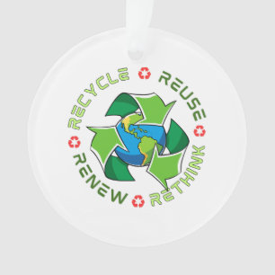 Recycle, Wiederverwendung, Erneuerung, Überdenken. Ornament