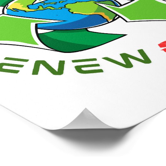 Recycle, Wiederverwendung, Erneuerung, Überdenken. Poster (Ecke)
