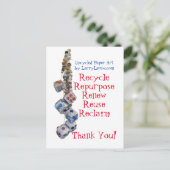 Recycle, Wiederverwendung, Erneuerung, Wiederverwe Postkarte (Stehend Vorderseite)