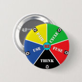 Recycle, Wiederverwendung, ReFuse, Rethink - Rette Button (Vorne & Hinten)