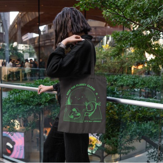 Recycle Zitat Earth Cartoon Tragetasche