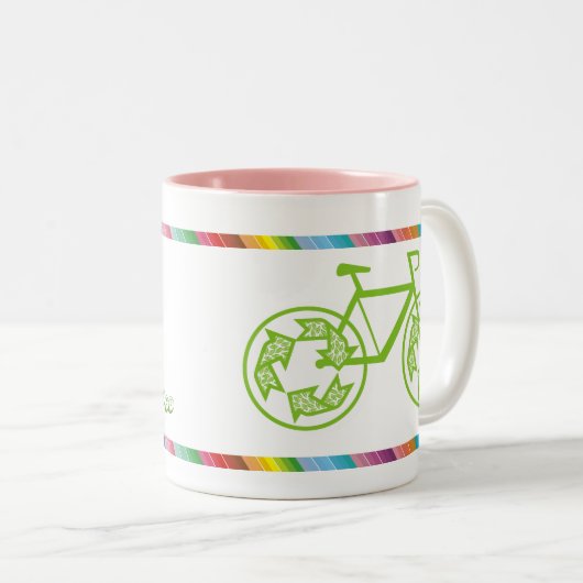 Recycle Zweifarbige Tasse (VorderseiteRechts)