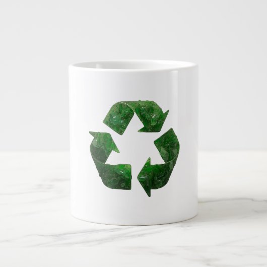 Recycled Glass Particle Finish Sustainable Texture Jumbo-Tasse (Vorderseite)