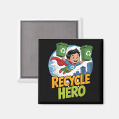 Recycling-Held Kinder Erdentag  Magnet (Vorderseite/Rückseite)
