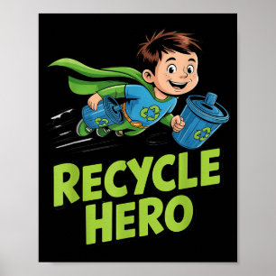 Recycling-Held Kinder Erdentag Poster