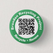 Recycling-Projekt QR-Code Recyceln & Erneuern. Button (Vorderseite)