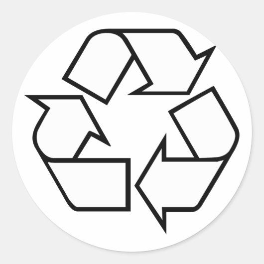 Recycling Runder Aufkleber (Vorderseite)