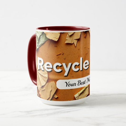 Recycling-Textur Tasse (Vorderseite Links)
