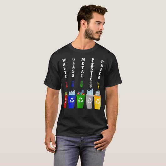 Recycling Trash Sorting bins T-Shirt (Vorne ganz)