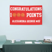 Red 1000 Basketball Career Points Scorer Player Banner (Messeveranstaltung)