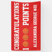 Red 1000 Basketball Career Points Scorer Player Banner (Vertikal)