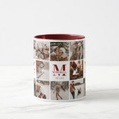 Red 18 Foto Collage Moderne Familie Personalisiert Tasse (Zentrum)