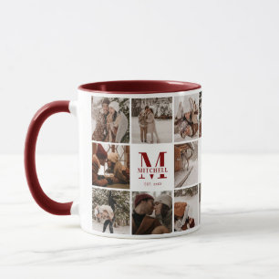 Red 18 Foto Collage Moderne Familie Personalisiert Tasse