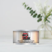 Red 18 Wheeler Truck | Metallic Visitenkarte (Stehend Vorderseite)