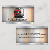 Red 18 Wheeler Truck | Metallic Visitenkarte (Vorne/Hinten)