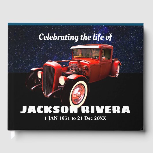 Red 1930 Street Rod Celebration of Life Gästebuch (Vorderseite)