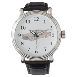 Red 1955 Chrysler 300 Illustration Wristwatch Armbanduhr