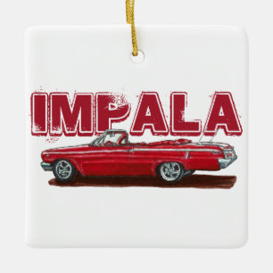 Red 1962 Impala Cabrio Keramikornament