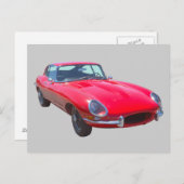 Red 1964 Jaguar XKE Antique Sports Car Postkarte (Vorne/Hinten)