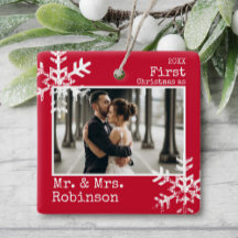 Red 1st Weihnachten Mr. and Mrs Custom Foto