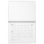 Red 2016 Blank Calendar mit großen Zahlen Kalender (Mär 2026)