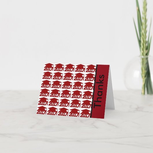 Red 2017 Abschluss Custom Danke Notizen (Vorderseite)