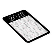 Red 2018 Calendar Magnet (Rechte Seite)