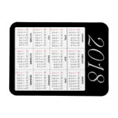 Red 2018 Calendar Magnet (Horizontal)