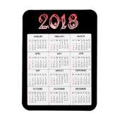 Red 2018 Calendar Magnet (Vertikal)