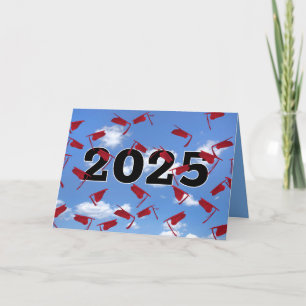 Red 2024 Graduation Caps in Sky Karte