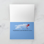 Red 2025 Graduation Caps in Sky Karte (Innenseite)