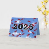 Red 2025 Graduation Caps in Sky Karte (Gelbe Blume)