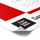 Red 2026 Corporate Wall Calendar Poster (Ecke)