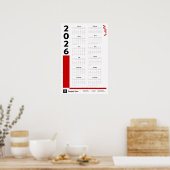 Red 2026 Corporate Wall Calendar Poster (Küche)