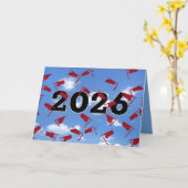 Red 2026 Graduation Caps in Sky Karte (Gelbe Blume)