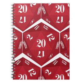 Red-20-Sided-Dice-Pattern Notizblock