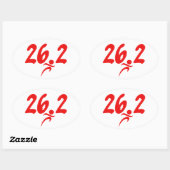 Red 26,2 Marathon Ovaler Aufkleber (Blatt)