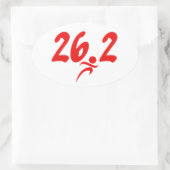 Red 26,2 Marathon Ovaler Aufkleber (Tasche)