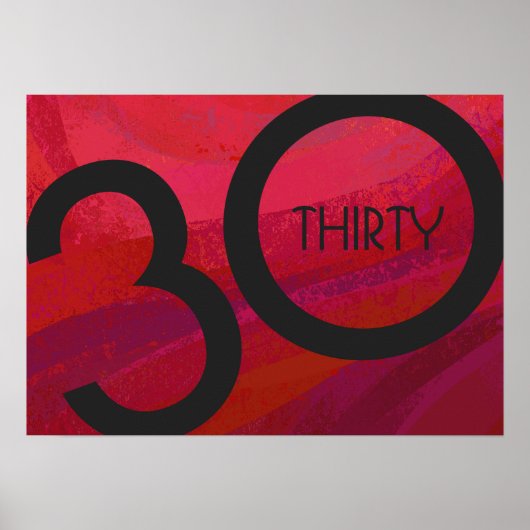 Red 30 Jahrzehnt Geburtstag Poster (Vorne)