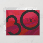 Red 30 Jahrzehnt Geburtstag Postkarte (Vorne/Hinten)